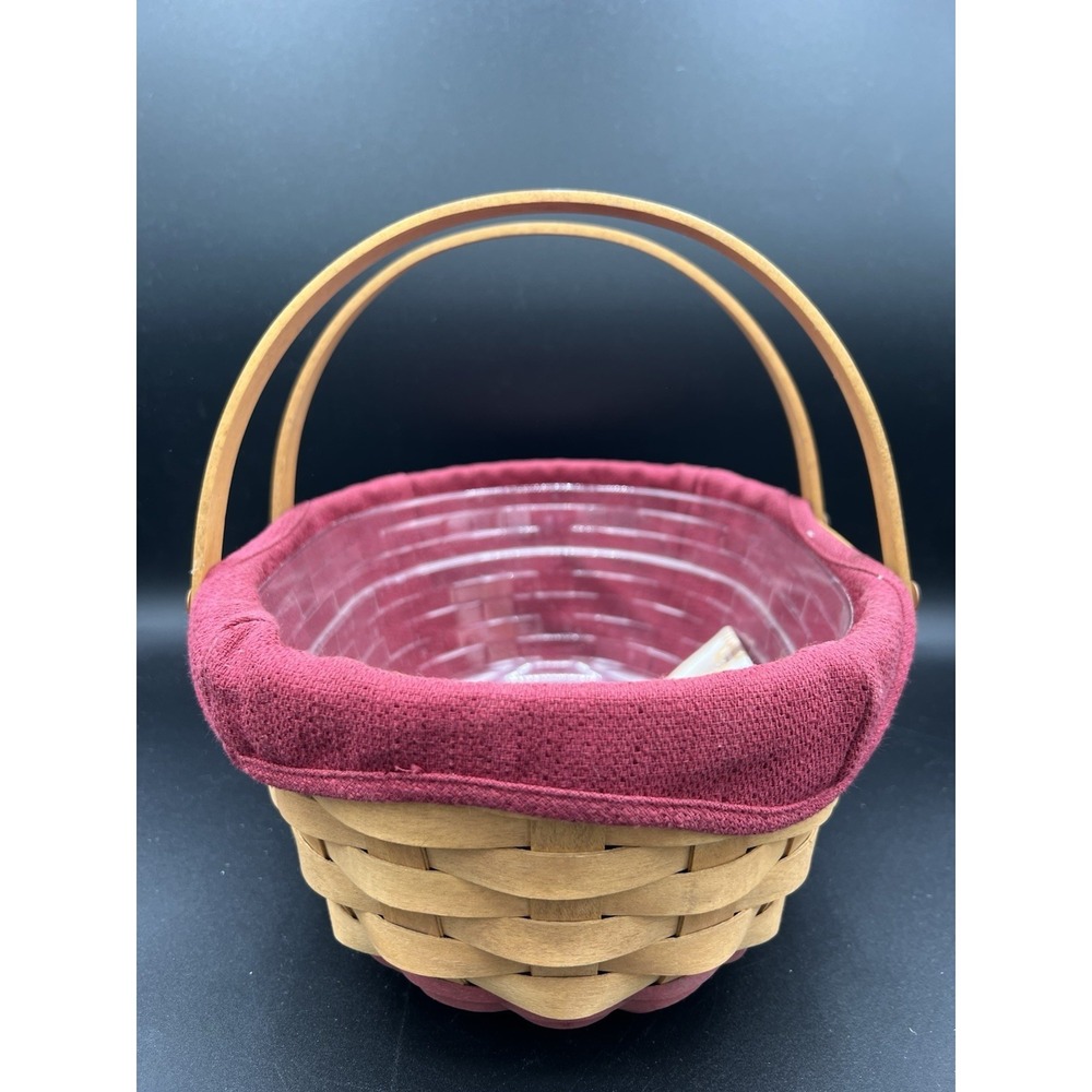 🎄Longaberger Christmas 2004 Get Together Basket Red W/Liner & Protector - Picture 5 of 7